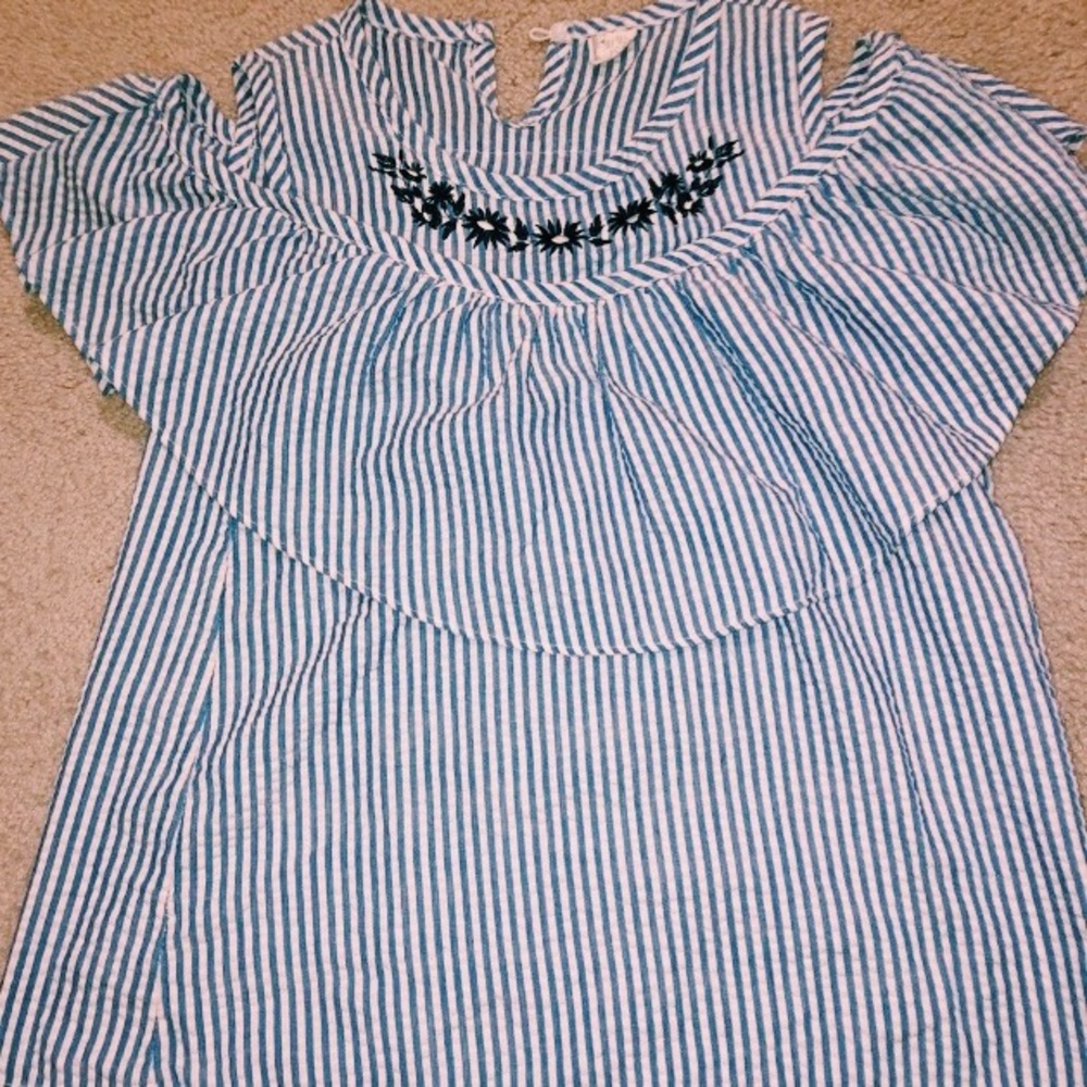 Striped off the shoulder shirt!